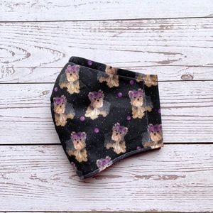 Fabric Face Mask Yorkies Play Ball